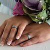 A couple's hands together.