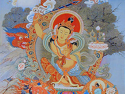 Thangka image of Manjushri.