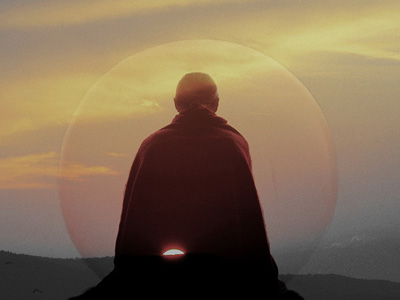 Person in meditation.