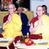Venerables Semkye and Jigme chanting.