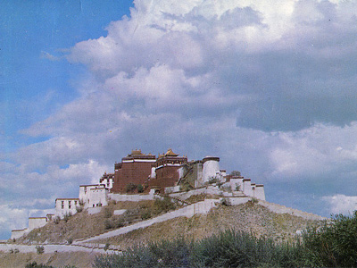 Blue sky and clouds above Potala Palace.