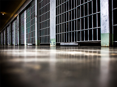 Prison cell doors.