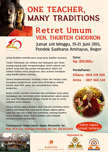 Flyer for Ven. Chodron's 2015 teachings in Indonesia.