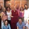 Ven. Tsepal standing with group of retreatants.