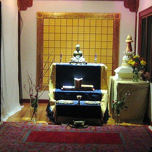 Altar in a shrine room.