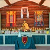 The altar at the Abbey's meditation hall.