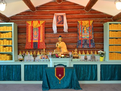 The altar at the Abbey's meditation hall.