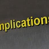 The word "Implications" written in yellow against a gray background.