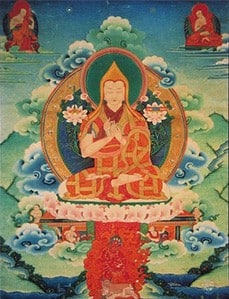 Thangka wizerunek Lamy Tsongkhapy.