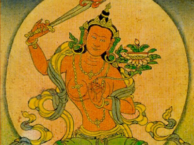 Thangka image of Manjushri.