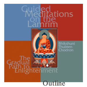 Cover of the Guided Meditation on the Lamrim outline booklet.