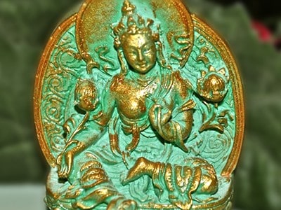 A Green Tara tsatsa.