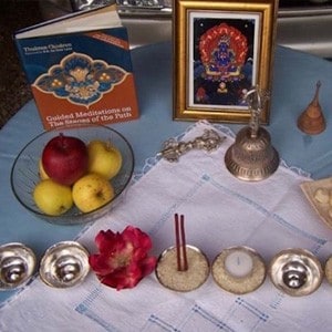 Altar set up for Dorje Khadro practice.