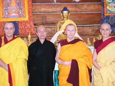 Ven. Jampa Tsedroen, Ven. Heng-Ching Shih, Ven. Lekshe Tsomo and Ven. Chodron.