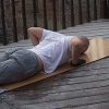 Carl at the Abbey doing prostrations.