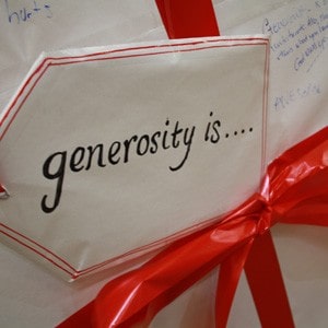A tag with the word generosity is....