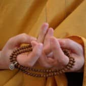 Hand gesture symbolizing the universe that you are offering to the Buddhas.