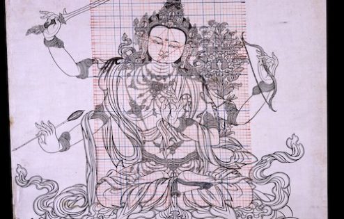 Drawing of Manjushri.