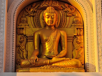 Statue of golden Thai Buddha.