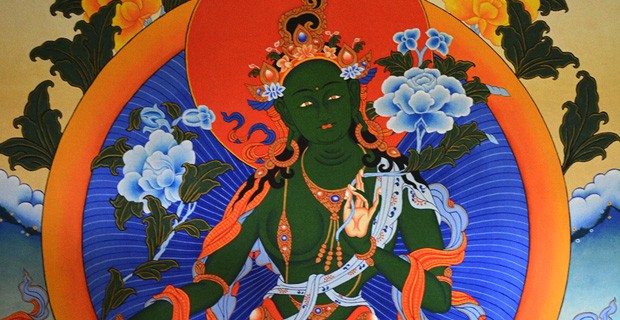 Thangka image of Green Tara.