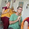 Venerable Tarpa and Ken, reciting prayers at the Abbey.