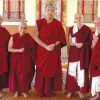 The Seventeenth GyalwangKarmapa in northern India with members of the Dharmadatta Nuns’ Community.