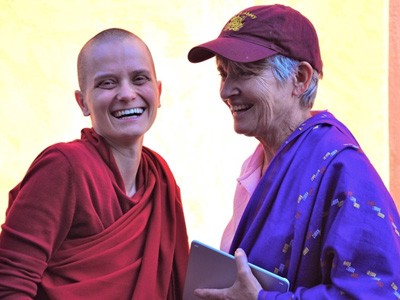 Venerable Jampa and Mary Grace, smiling.