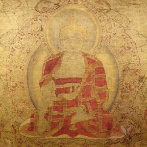 Thangka image of Shakyamuni Buddha.