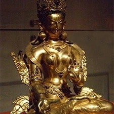 Bronze statue of White Tara.