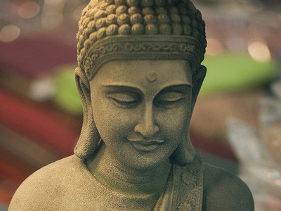 Face of a serene buddha.