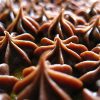 A closeup of chocolate frosting.