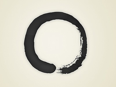 A painted enso symbol.