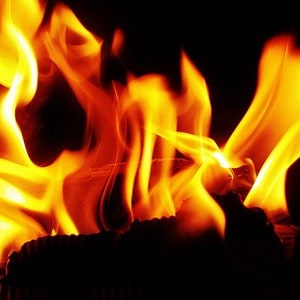 A closeup image of flames.