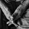 A pair of wrinkled old hands.