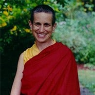 Venerable Chodron in the early years of her ordination.