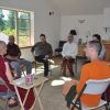 Refuge groups Venerable Chodron in discussion with a group of young adults