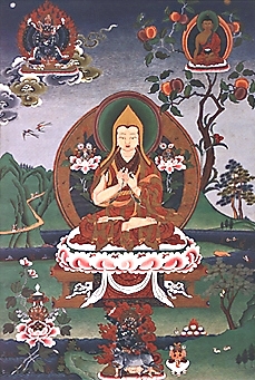 Thangka image of Lama Tsongkhapa