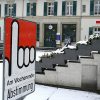 Ein Zeichen, das sagt "Am Wochenende Abstimmung".
