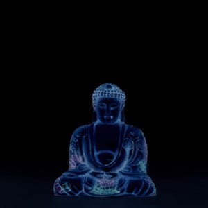 A blue image of buddha.