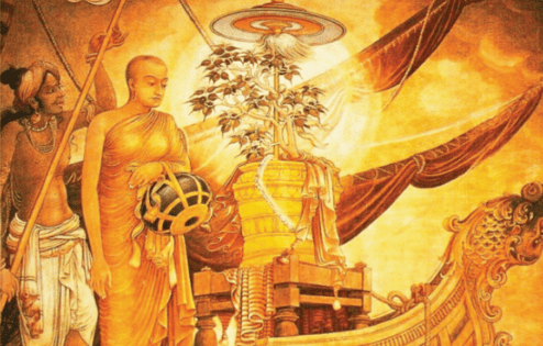 Cropped cover of "The Legality of Bhikkhuni Ordination" showing Bhikkhuni Sanghamitra with Bodhi Trree.