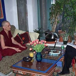 Venerable Chodron being interviewed by MORE Magazine.