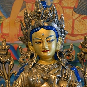 Face of a sculpture of Tara.