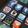 Smartphone screen showing social media icons.