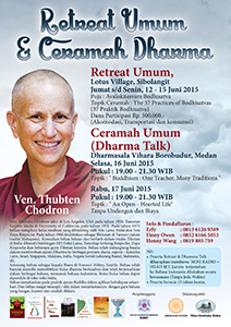 Poster for teachings in Medan.