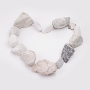 Heart made of rocks.