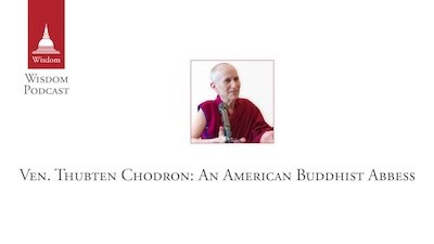 Venerable Chodron during an interview.