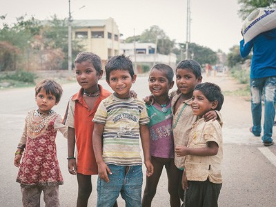 A group of children standing together.