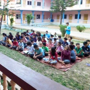 Group of students sitting together.