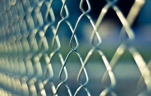 Chain Link Fence with sunshine