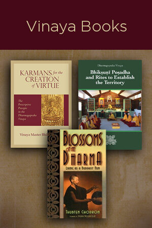 Images of three Vinaya books.